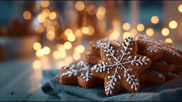 Freshly Baked Gingerbread Cookies Soft Warm Lights