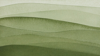 Fototapeta premium Abstract art hand drawn watercolor solid green turquoise azure sea water wavy background on textured watercolor paper for wallpaper banner template page design.