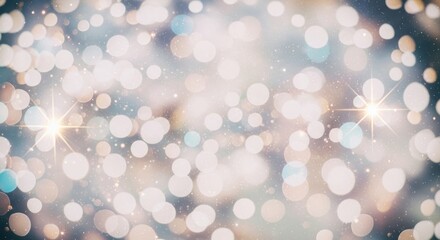 Sparkling Bokeh Lights Background with Starbursts, Glitter, Glow, Luminous