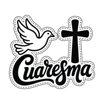 Minimal Cuaresma Christian Vector Graphic for Lent Season.