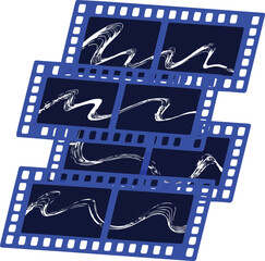 Super 8 Film Frame Outline Icon Set  Retro Movie Strips and Minimal Abstract Shapes