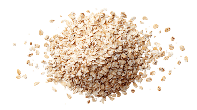 The full depth of the oat flakes is visible. Top view.