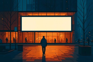 Flat illustration of reclame concept in urban town