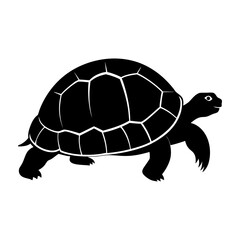 Wildlife Tortoise Icon Simple Black Silhouette.