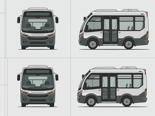 Modern bus vector illustration for public transportation and shuttle services