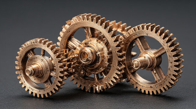 An intricate mechanical gears, showcasing precision engineering and interconnectedness