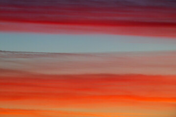 Evening sky in autumn glowing in brigt colors