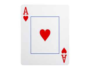 Ace of Hearts Playing Card in Classic Minimal Design PNG
