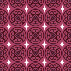Elegant Geometric Floral Pattern in Burgundy and Brown Tones