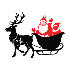 santa claus with reindeer