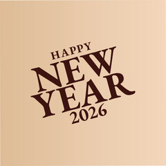 Happy New Year Typography Background Vector Template Design, New Year Celebration Greeting Card, Color New Year Background, 