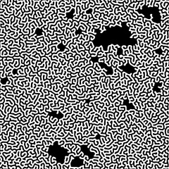 ABSTRACT BLACK AND WHITE LINES TURING PATTERN ROUGH DESIGN REACTION DIFFUSION BACKGROUND VECTOR GOOD FOR WALLPAPER, COVER,POSTER 