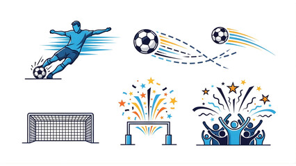 Soccer Illustrations Action Shots, Goals, and Celebrations – A Vector Graphics Collection