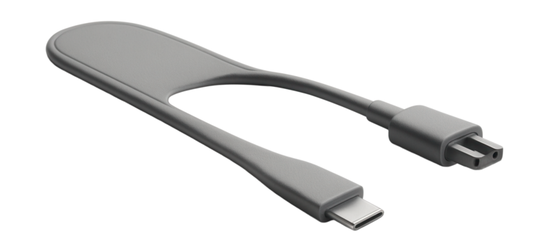 Slim power cable designed to fit under carpets for a tidy living space.