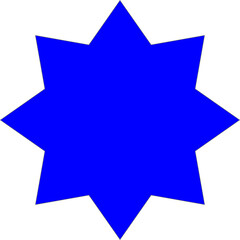 8 point start filled in royal blue color in transparent background  