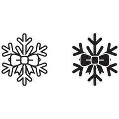 Festive Snowflake with Bow Icon Set