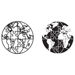 Jigsaw Puzzle Earth Icons