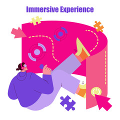 Immersive Experience with Virtual Reality Vector Illustration