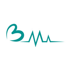 Heartbeat green turquoise vector icon illustration