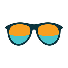 Retro sunglasses on white background