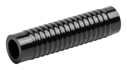 Industrial action black rubber grip tube factory product isolated on transparent background