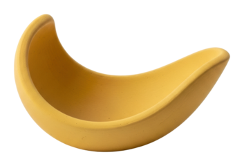Modern yellow banana-shaped chair home interior furniture design isolated on transparent background