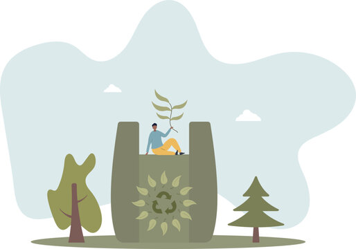 Bioplastics usage for sustainable bio packaging materials.Nature friendly and environmental product package with recyclable plastic .life and employment of people.