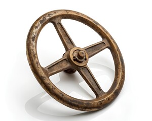 Vintage industrial wheel with weathered texture evoking a sense of history and craftsmanship, perfect for design projects or creative concepts