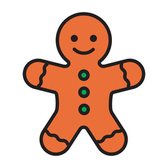 Colored Christmas gingerbread man icon vector illustration