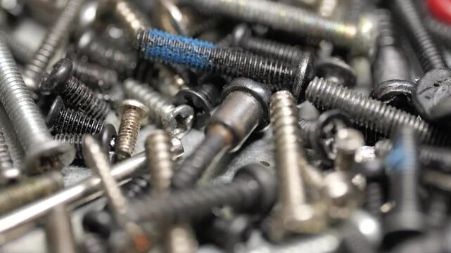 screws and bolts close up view