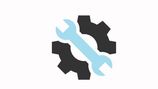 gear setting  icon animation simple flat