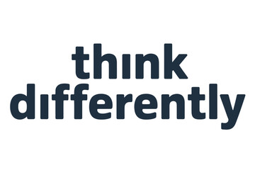 The words 'think differently' are displayed in bold, dark blue sans-serif font on a white background.
