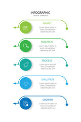 modern design template with infographics whit 5 steps