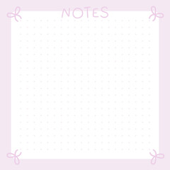 Cute kawaii template square vector frame. Cartoon hand-drawn doodle style. Perfect for stationery, design stickers for notes, notebook sheets, posts for social networks. Pastel palette.
