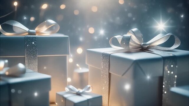 christmas gift box with ribbon