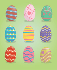 Colorful easter egg collection