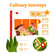 Culinary Journeys Vector Illustration of Dining Experience
