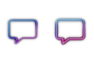 Neon Speech Bubble PNG. Gradient Chat Icons