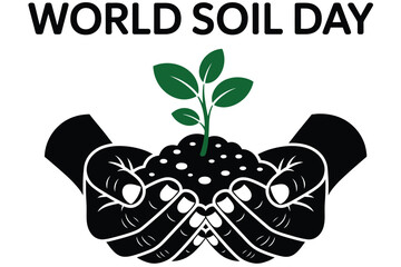 Hands cradle soil and a young plant for World Soil Day