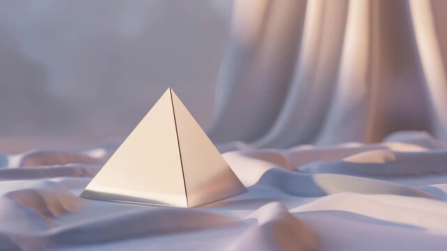 Black triangle on white sheet simple black triangular shape centered on pristine white background stark visual contrast