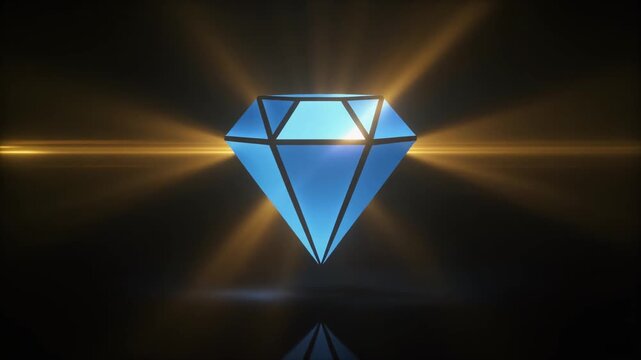 diamond on blue background