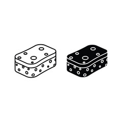 Two sponges, one white and one black, isolated on