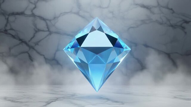 diamond on blue background