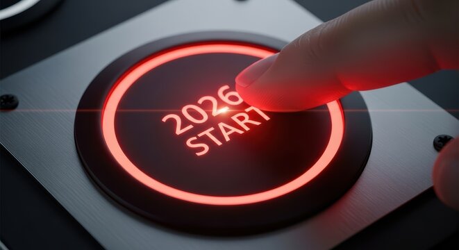 Finger Pressing Illuminated 2026 Start Button