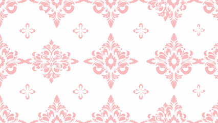 Damask pattern wallpaper design with vintage ornament textures
