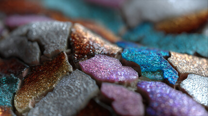 Intricate multicolored glass mosaic.