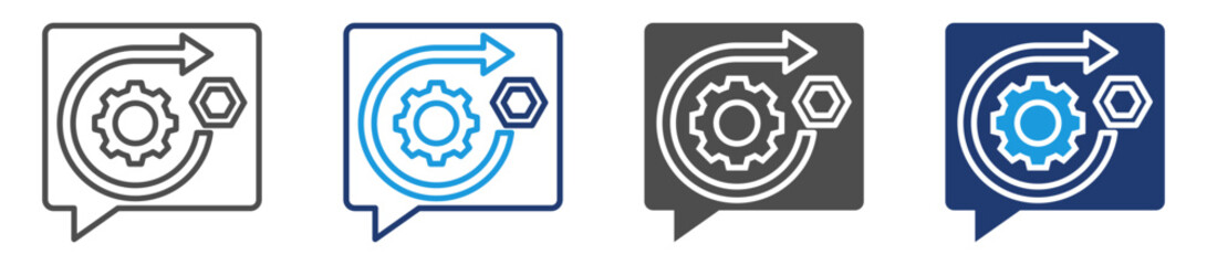 companies operations icon set with multiple style