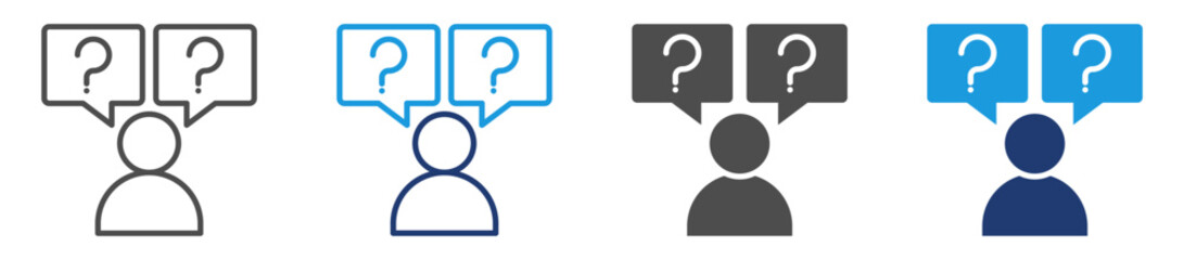 clients icon set with multiple style