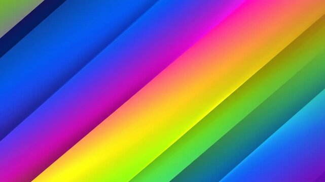 A vibrant abstract composition with diagonal stripes showcases a spectrum of hues. The design blends gradients