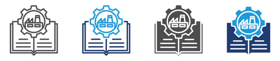 industry knowledge icon set with multiple style